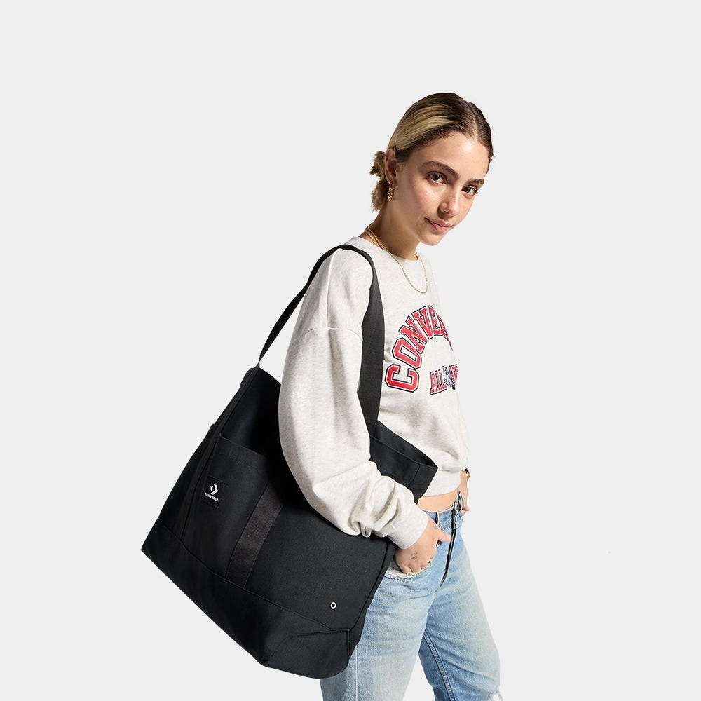 Shop Converse Unisex Black SC Premium Canvas Tote Online