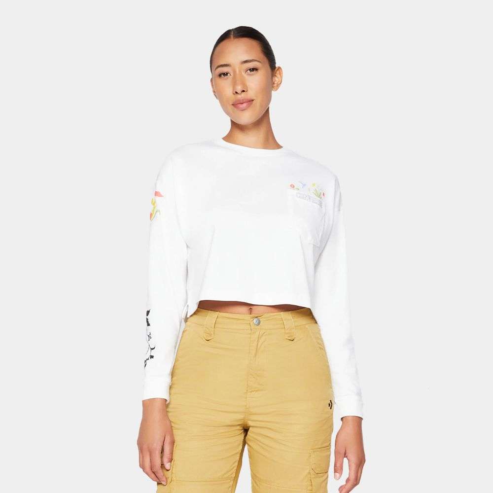 Graphic Crew Top White women's top