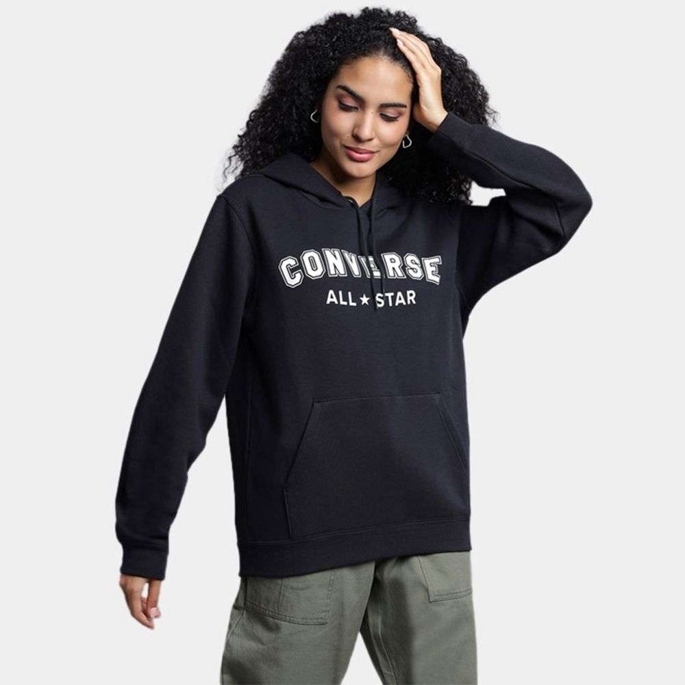 Converse Go-To Wordmark Standard-Fit Fleece Pullover Hoodie unisex hoodie