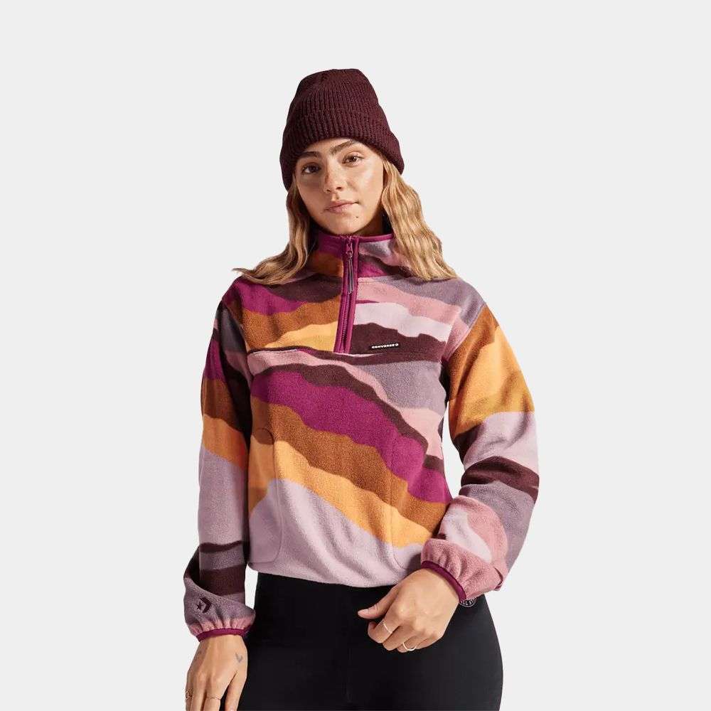 Counter Climate Polar Fleece Abstract Half-Zip Popover women's sweatshirt