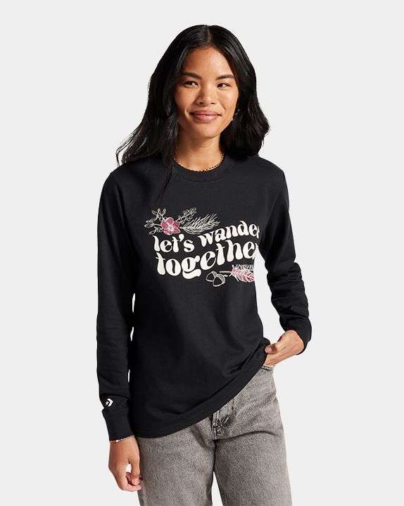 converse Let's Wander Together Long Sleeve T-Shirt women's t-shirt-picture-17