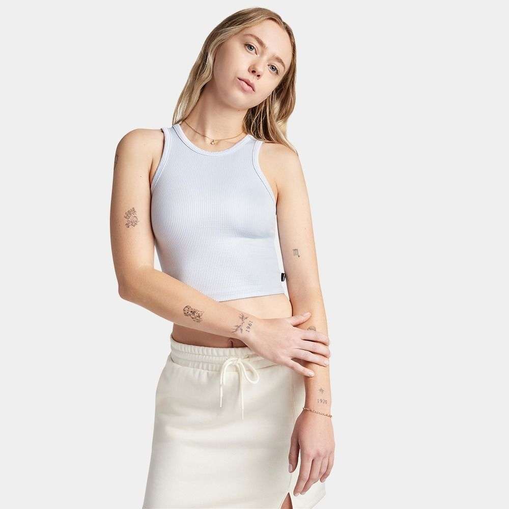 Cropped Ribbed Knit Tank Top women t-shirt