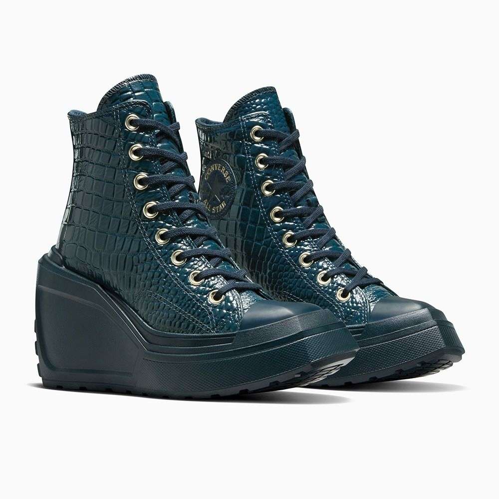 Shop Converse Women Chuck 70 De Luxe Wedge Platform Leather Blue