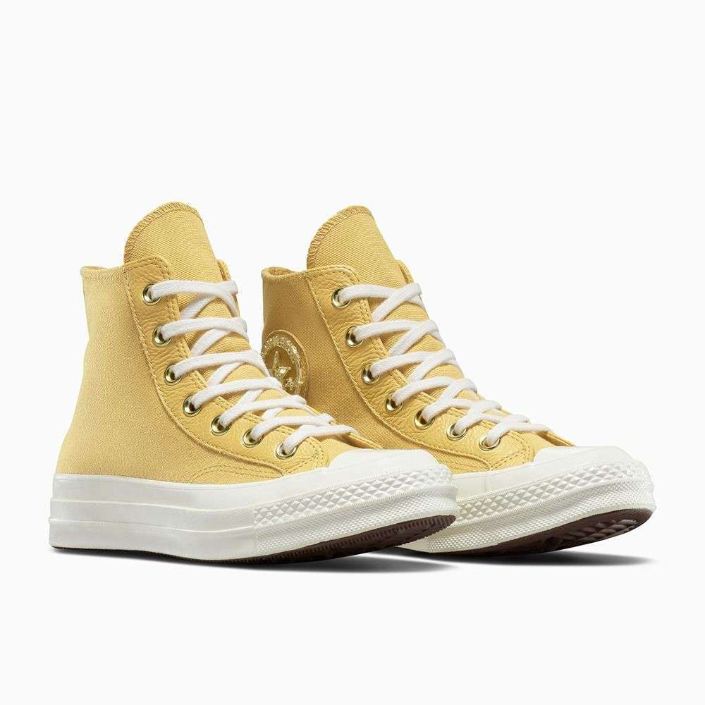 Shop Converse Women Chuck 70 Gold High Top Brown Sneakers Online