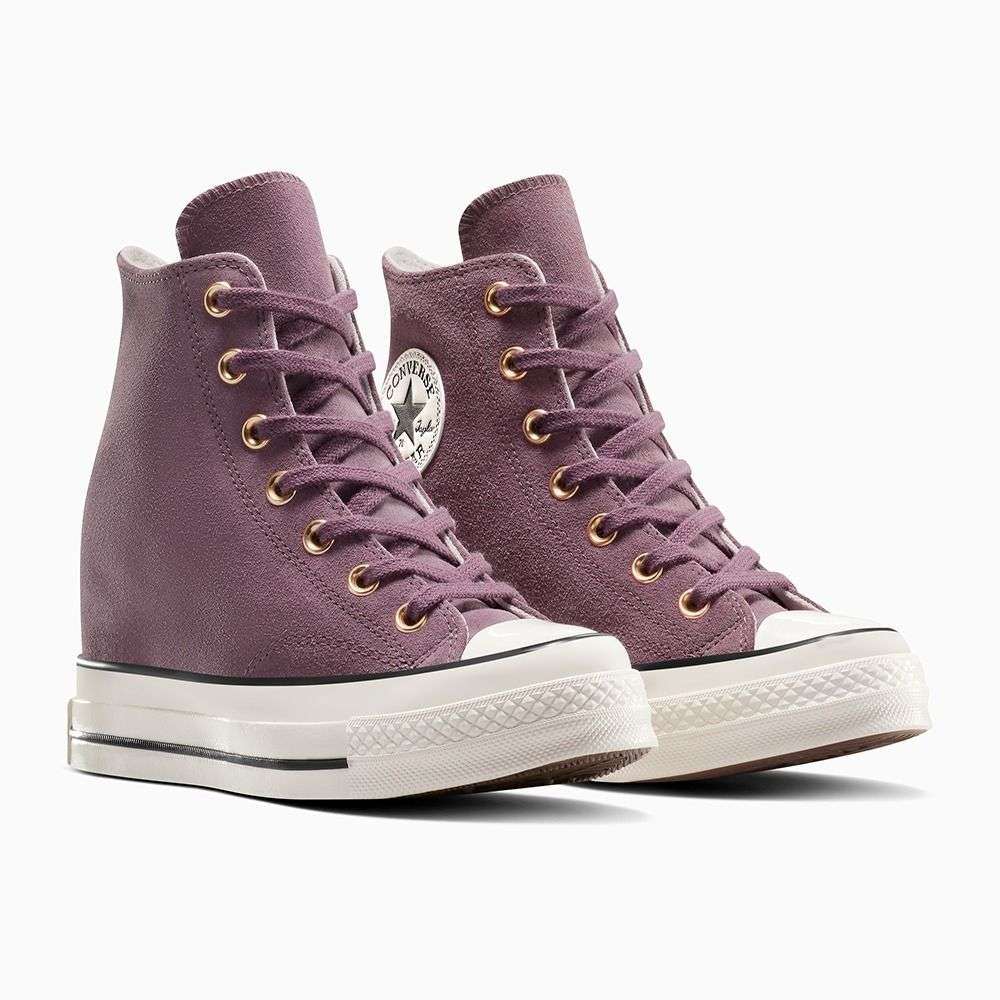 Shop Converse Women Chuck 70 Wedge Platform Suede Brown Sneakers Online