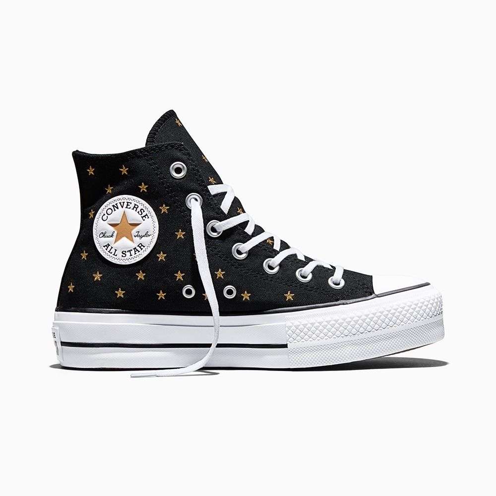 Chuck Taylor All Star Lift Platform Embroidered Stars women high top shoe-image-10