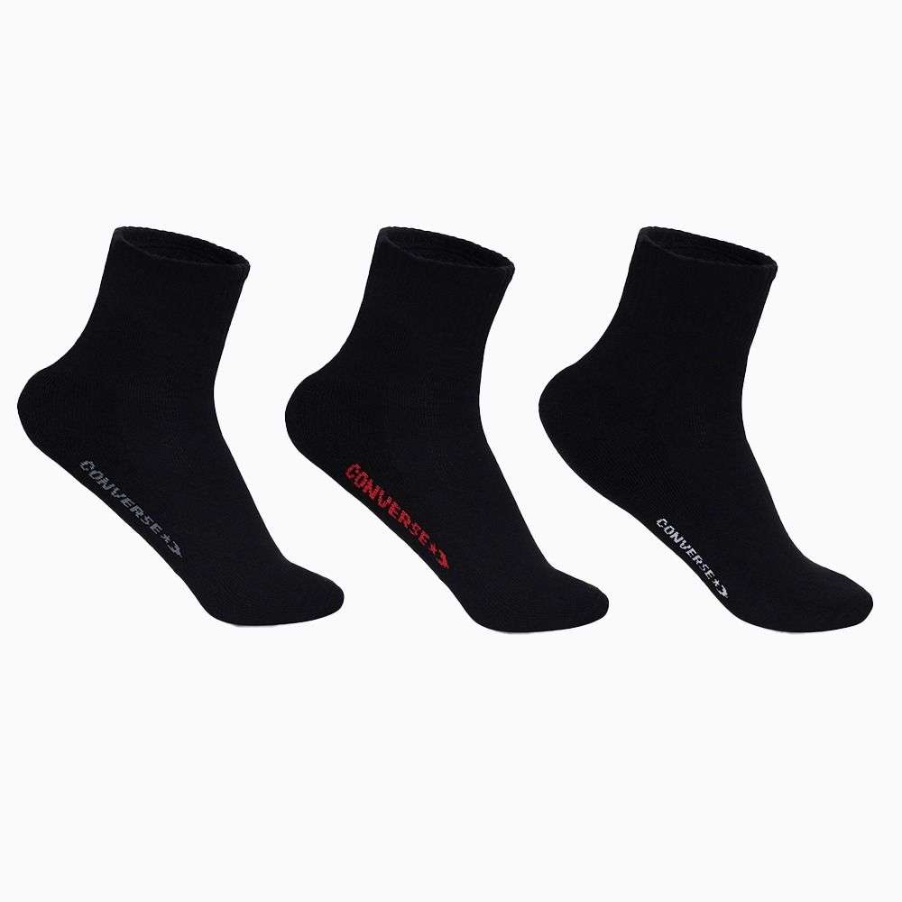 3-Pack Black Quarter Socks unisex socks