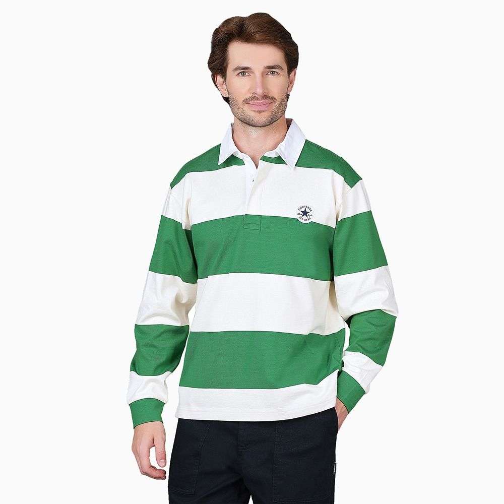 Rugby Striped Long Sleeve Polo T-shirt unisex t-shirt-image-5