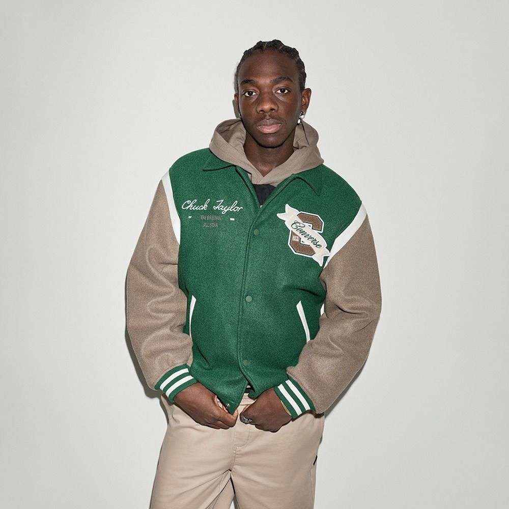 Shop Converse Green Women Varsity Jacket Online - Converse.in