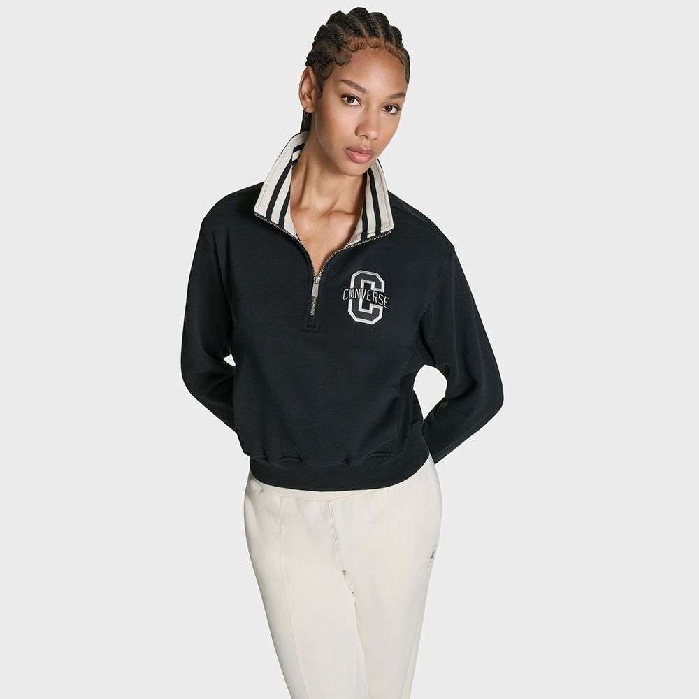 Retro Varsity Half-Zip Pullover women tops