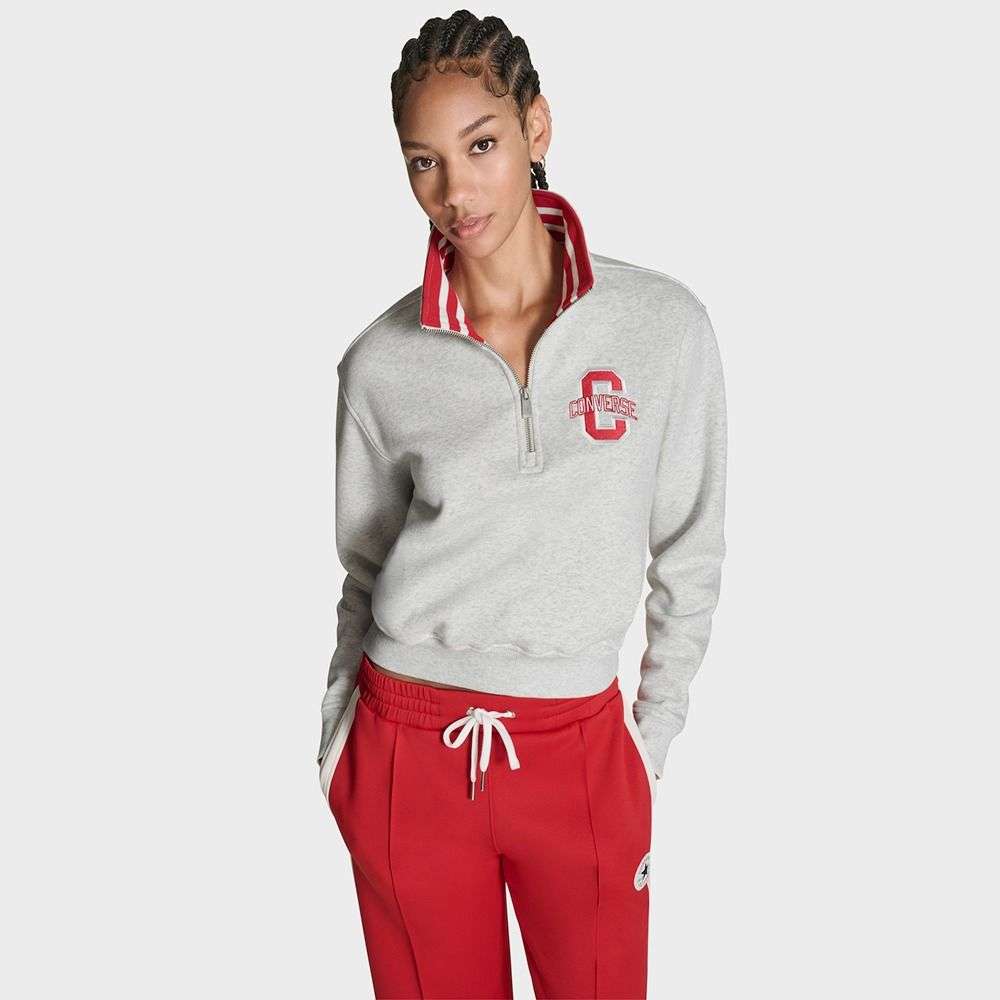 Retro Varsity Half-Zip Pullover women tops